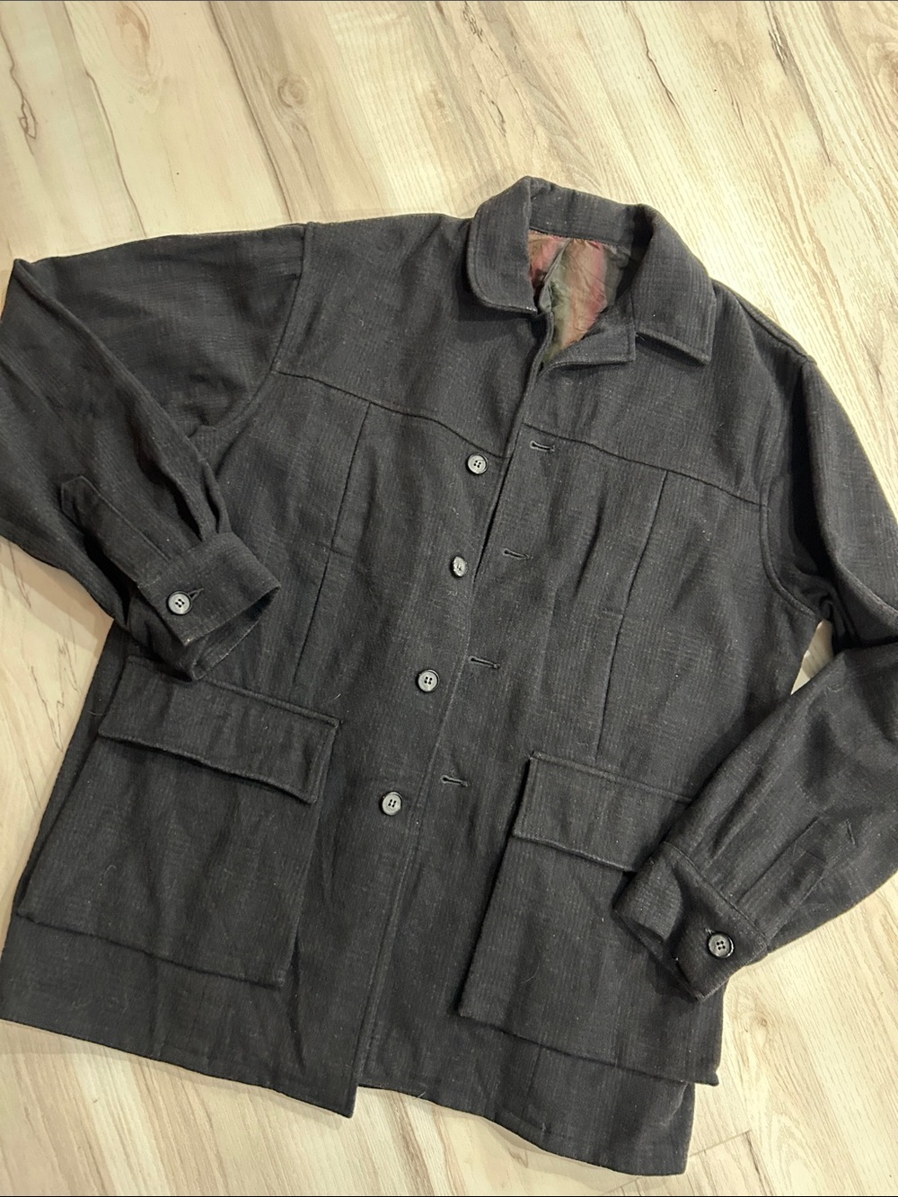 Men's Gray Military-Style Field Jacket